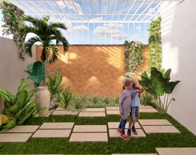 Courtyard scheme for Siju Residence Irinjalakuda 
 #irinjalakuda #tropical #home #HouseDesigns