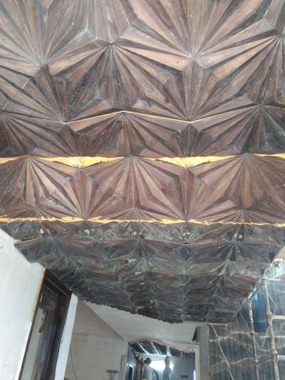 wooden work 3D ceiling panel design