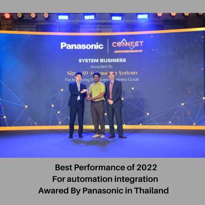 Awards provide motivation and accountability for future output and quality.

We received an excellence award in Thailand this year, and we were able to design the most acceptable automation for our clients last year.

Special thanks to God, all of my well-wishers, my dearest customers, and my team.