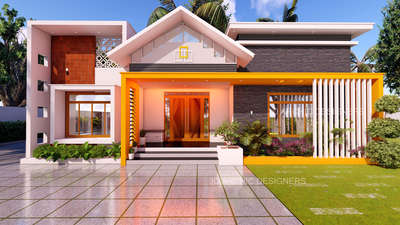 proposed 3d for client .Dr. shamon & Dr. soufiya at adoor 
 #modernhome  #exteriordesigns  #budjecthomes  #MixedroofStyle