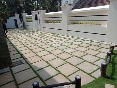 paving stone(natural stone) with grass... 🙏💪😍