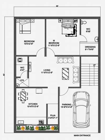 30×40 home plan #HouseDesigns  #homeplanners  #homeplans  #homeplanner