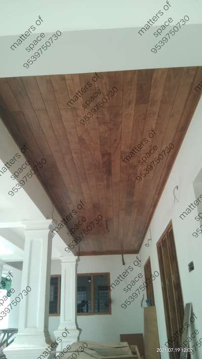 wooden ceiling paneling with teak..(sabu pottasseri's home)