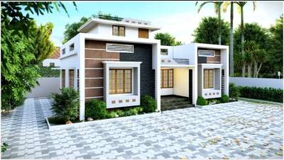 simple home design 1530 sqft # exterior 3d design# 3d max vray rendering
