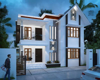 3BHK 2500 sq.ft home near Vandanam, Alappuzha #Alappuzha   #3BHKHouse  #2500sqftHouse #night  #slopedroof  #modernhouses  #simple  #vraysketchup  #sketchup