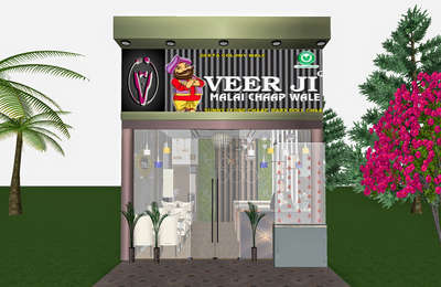 Modern Restaurant 3D front elevation design