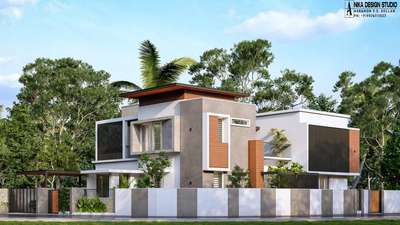 Proposed Residence Design @Kadavoor, Kollam #kollamdesigner #Kollam #3Dexterior #3delevationðŸ�  #2d_plan_3delevation #FloorPlans #Architectural&Interior #keralaarchitecturalhomes #HouseDesigns #ContemporaryHouse #architectureldesigns