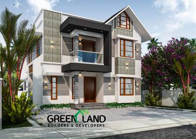 #3dviews #exterior_Work #frontelevatio #frontdesign #mansoormajeed  #greenlandbuilders