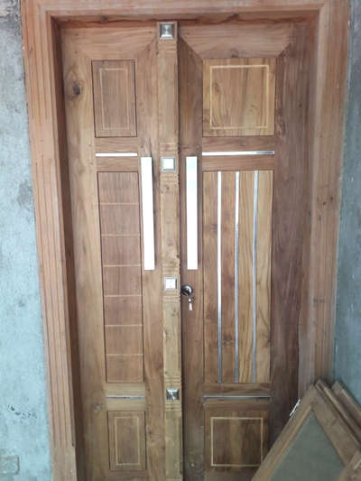 teak wood door #FoldingDoors  #DoubleDoor  #budget_home_simple_interior  #FrontDoor  #TeakWoodDoors