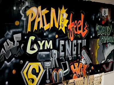 graffiti for gym #graffitiart  #graffitiart  #WallPainting  #mural  #muralpainting  #gymart