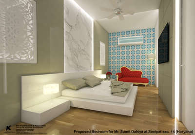 Bedroom designed at Sonipat sec-14 by KP Architecture & Associates