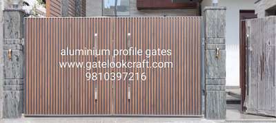 Aluminium profile gates by Hibza sterling interiors pvt ltd manufacture in Delhi Gurgaon Noida Ghaziabad Faridabad #gatelookcraft #gatelook #aluminiumprofilegates #maingates #profilegates #gates #designergates #fancygates #msgates #irongates