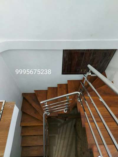 #fabricatedstaircase  #ss work  #ss handrail  #stainless steel handrail  #wooden floor  #ms Staire  #steel work