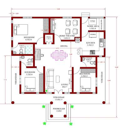 Designing dreams, one blueprint at a time. ✨🏡 #HomeInspiration #DreamHouse #architecturalelegance  #houseplan  #HouseDesigns  #Hometheater  #housefloorplans  #FloorPlans  #2DPlans  #1500sqftHouse  #small_homeplans  #homeplans