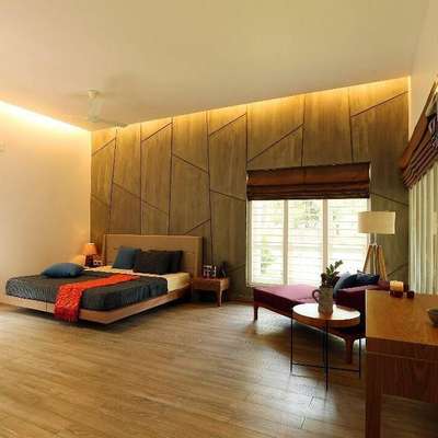 Contemporary Bedroom done @Thrissur
 
 #LUXURY_INTERIOR  #LUXURY_BED  #KingsizeBedroom  #BedroomDesigns  #BedroomIdeas  #BedroomCeilingDesign  #modernbedroom  #WallDesigns  #lightingdesign  #contemporary