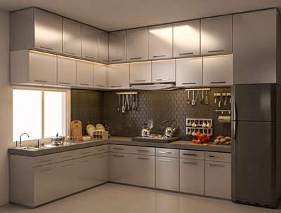Modern Kitchen design.
 #Architectural&Interior  #KitchenCabinet  #modernminimalism  #keralaplanners