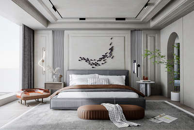 bedroom that speaks luxury..
 #InteriorDesigner  #Designs #HomeDecor #MasterBedroom #LUXURY_BED  #FloorPlans #render3d  #visualisation #vrayrender #modernhouses  #picture #3d