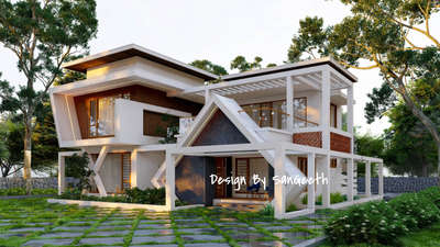 Modern Contemporary House Design
#keralahomeplans #KeralaStyleHouse
#KitchenRenovation
#renderlovers
#rendering3d
#renderingdesign 
#keralaarchitectures