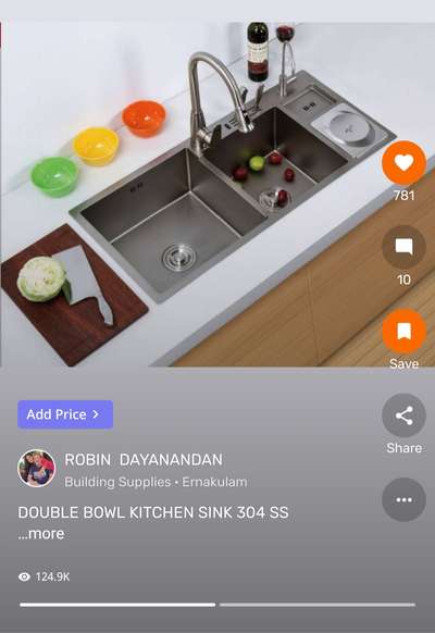 kitchen sink... Thankyou kolo followers 124.9k reaches with ever sale before..  #ModularKitchen  #sinkdesign  #doubleSink  #architecturedesigns  #engineering   #Contractor