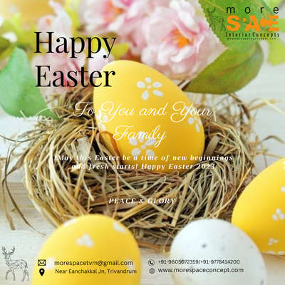 𝓗𝓪𝓹𝓹𝔂 𝓔𝓪𝓼𝓽𝓮𝓻 𝓣𝓸 𝓐𝓵𝓵 𝓓𝓮𝓪𝓻𝓼♥️
 "The story of Easter is the story of God's wonderful window of divine surprise"
.
.
#easter #eastereggs #easterdecor #eastersunday #easter2023 #happyeaster #jesus  #wishes #with_more_happy_customers #morespaceinteriorconcepts #morespace_interiorconcepts #morespacetvm