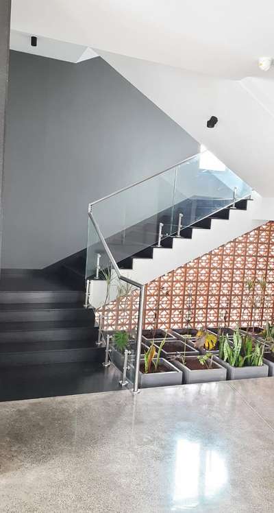 SS Staircase Glass Handrail  #GlassHandRailStaircase