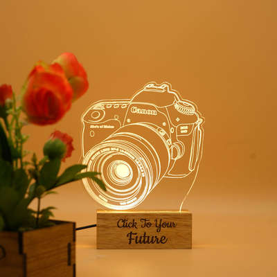 Capturing memories in a whole new light with my personalized camera 3D illusion acrylic LED night lamp! 📷💫