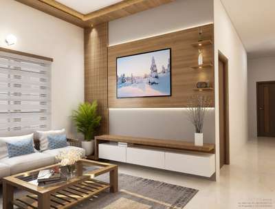 Living room Tv unit design.
Interior design for residence in Thrissur.
Material: Multiwood with Wood texture mica. 
 #Architectural&Interior 
 #3Dvisualization  #keralahomeinterior