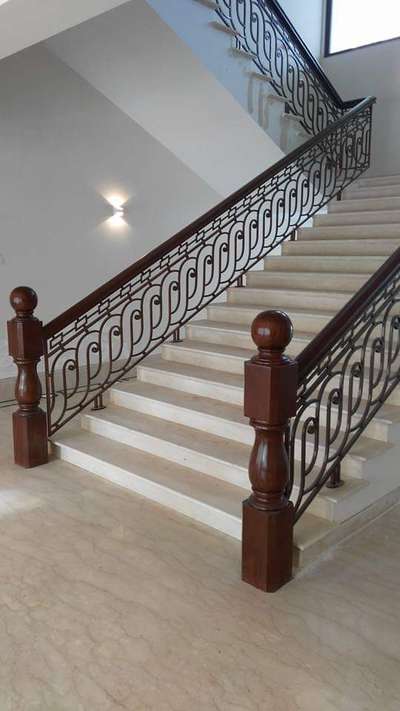 Wrought Iron Staircase Railing. Fabrication by Team-Metal Creation. For Queries Please Contact:- 9811641311