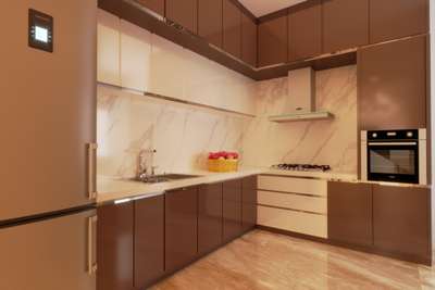 "Interior design of Kitchen of apartment by team Studio Black...."
#InteriorDesigner #KitchenIdeas #apartments #apartmentinterior #LShapeKitchen #interiordesignkerala