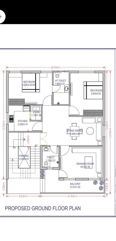 North facing Ground Floor Plan/3BHK 2D plan 
#groundfloorplan #2dplan #NorthFacingPlan #3BHKPlans #houseplan #floorplan