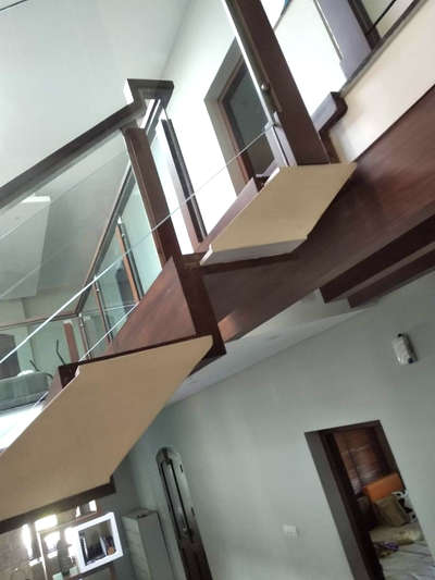 #wooden stairs  #iorn stairs  #modern stair ideas #wooden rafters as thread #gi structure  #