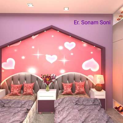 KID bedroom Interior Design #Girlish look#Classy architecture #Low Budget #RAC Indore#By Sonam Soni