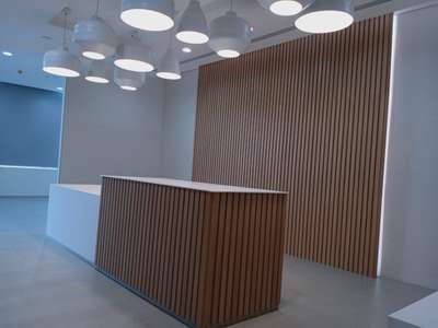 #Reception area#fluted panel