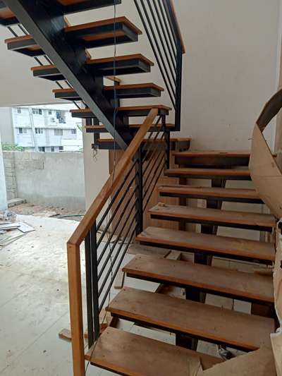 wooden staircase work in progress