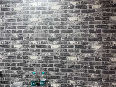 Black brick wall covering