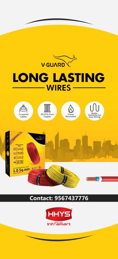 ✅ V - Guard Long Lasting Wires

V Guard Presenting the Most Safest Long Lasting Wires. Secure your home with V - Guard wires today & No more fear for unexpected short circuits.

More Features :

👉 3 Layered Cables

👉 99.97% Pure Copper

👉 Flame Retardant

👉 Better Flexibility for Easy Wiring

Visit our HHYS Inframart showroom in Kayamkulam for more details.

𝖧𝖧𝖸𝖲 𝖨𝗇𝖿𝗋𝖺𝗆𝖺𝗋𝗍
𝖬𝗎𝗄𝗄𝖺𝗏𝖺𝗅𝖺 𝖩𝗇 , 𝖪𝖺𝗒𝖺𝗆𝗄𝗎𝗅𝖺𝗆
𝖠𝗅𝖾𝗉𝗉𝖾𝗒 - 690502

Call us for more Details :
+91 95674 37776.

✉️ info@hhys.in

🌐 https://hhys.in/

✔️ Whatsapp Now : https://wa.me/+919567437776

#hhys #hhysinframart #buildingmaterials #vguard #longlastingwires #vguardwires #electricalwires