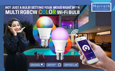 Setting Your Mood Right with Light

Presenting Marrath Smart Home Multi Color RGBW Wi-Fi LED Bulb to set your mood with the right colour and ambience. The smart bulb offers more than 16 million colours to match the perfect aura of your home as well as any commercial space you own. Additionally, you can also use it as a monochrome LED bulb to light up your space with warm or cool light. You can change the color, dim the light as well as change the color light to make it warm or cool white as per your needed. Begin your smart home journey with Marrath smart color LED bulb and enjoy the great fun it offer for everyone at home.https://youtu.be/TXnfxuG4LBs