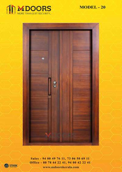*Steel doors*
⭕️STEEL DOOR

▶️size 2050X1200X90mm
▶️2100mm height 
▶️multi lock double doors 
▶️5 year warranty
▶️Frame material iron
▶️included frame.

contact : +918078442241