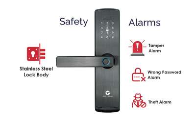*smart door lock A8 *
Lock that can be operated with 5 features with 2year guarantee
features such as:- 
1:- RFID CARD
2:- FINGERPRINT
3:- EMERGENCY KEY
4:- PASSCODE 
5:- OTP( THAT IT CAN BE OPERATED THROUGH APPLICATION)