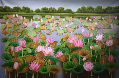 #painting 46x70 inches
 #lotus