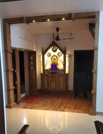 prayer room with wooden flooring   on going project . Bharat Timbers kuravilangad Kottayam 9072209425(WA) ,9495107094  contact for more details