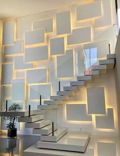 Stairs Wall design ₹₹₹  #sayyedinteriordesigner  #StaircaseDecors  #profiledlight