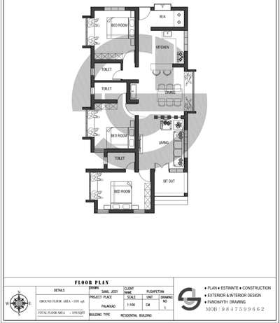 minimal budject homes
1058 sqft
3 bed room
3 toilet
dining area
living area
kitchen
work area #floor plan #caddrafting  #HouseDesigns