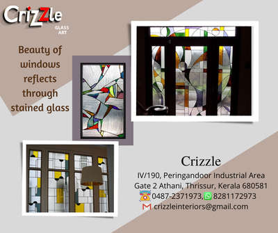 Hi
 I am sunilkumar from Crizzle glass art.

Crizzle
IV/190, Industrial Estate, Peringandur, Athani,  Thrissur - 680651, Kerala
9446444212 / 0487-2371973 / 8281172973.

Crizzle Designers are one of the leading glass Industry based on BEND GLASS / CURVED GLASS RAILING / TRADITIONAL STAINED GLASS DOME / STAINED GLASS WINDOWS FOR CHURCHES & HOMES / TOUGHENED GLASS SHOWER PARTITION / PERGOLA  basically located in Thrissur, Kerala.We are taking care of start to end services of your dream projects like your home, office, etc...

The main target we are achieving from every project is customer satisfaction. We have gained the same by providing outstanding support for our reputed customers in each and every stage of their project. Our executives and supervisors are well ready for providing onsite or offsite support at any point of time.

Please save my number 9446444212 in your contact list. 

Expecting your favourable support.