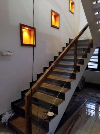 wooden glass handrail