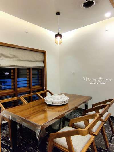 dining table with teak top
