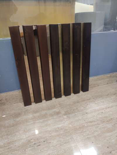 #wooden louvers with metal strip sample for high end project