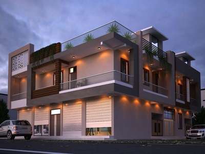 Exterior with shop ₹₹₹  #sayyedinteriordesigner  #exteriordesigns  #ElevationDesign  #shop
