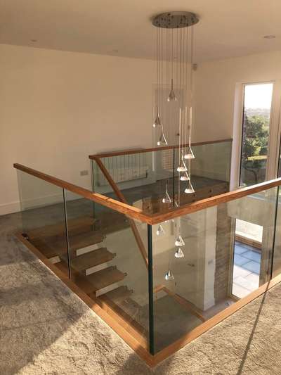glamour wooden glass railing