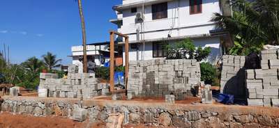 New project starting with interlock bricks, at chevoor